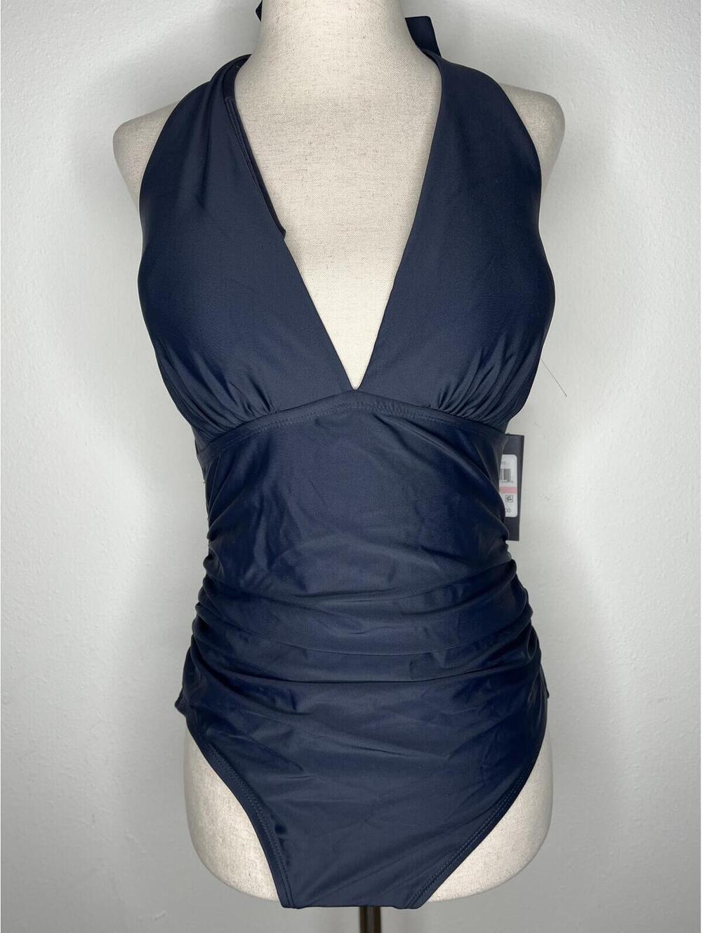 NWT Tommy Hilfiger Women's Navy One-Piece Swimsuit Size 10